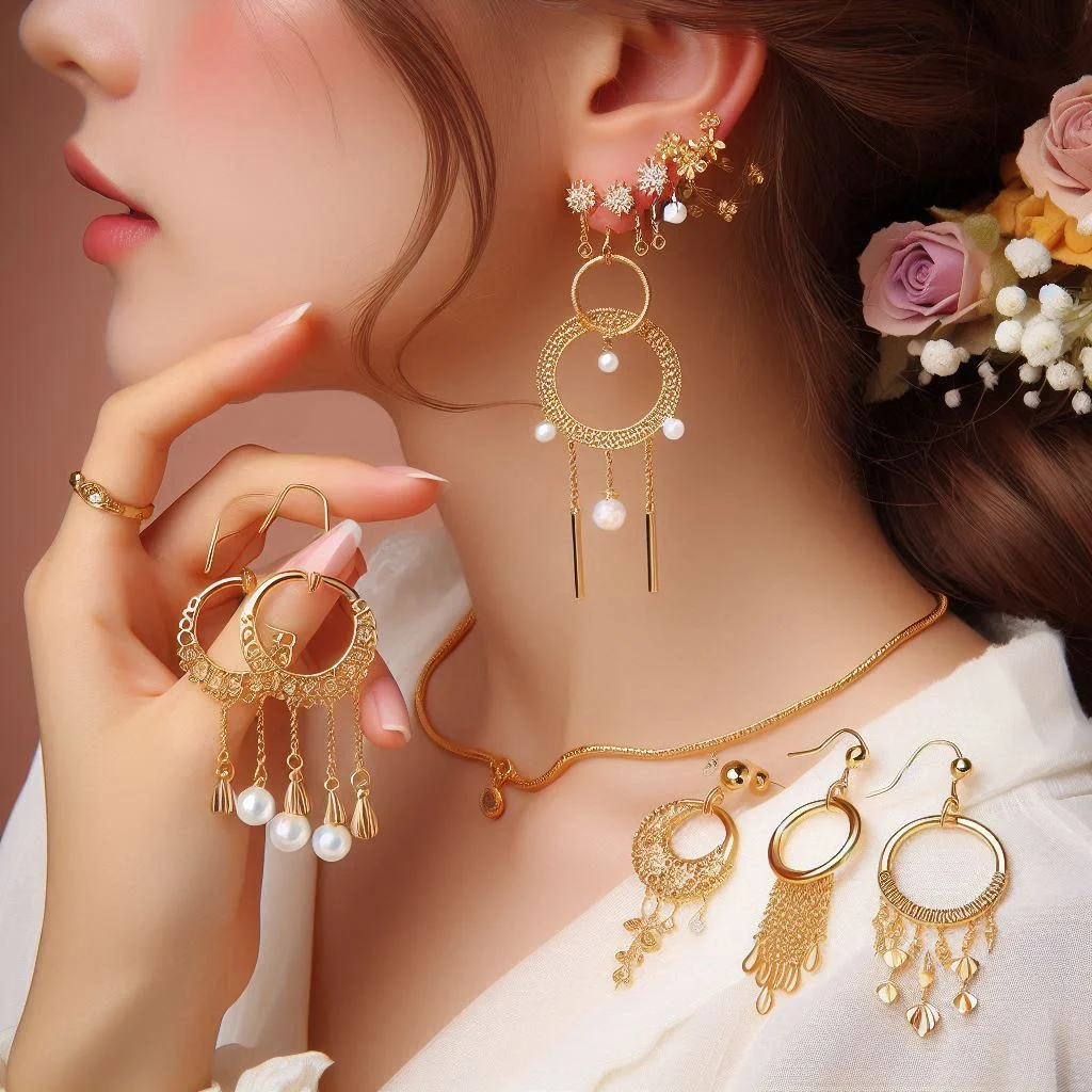طلا women's gold earrings