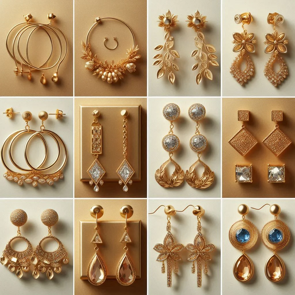 طلا women's gold earrings